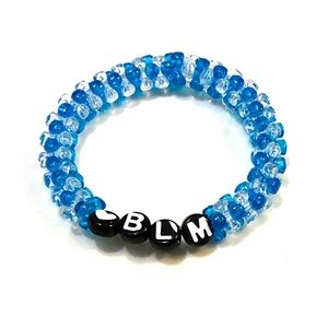 2/$12 Blue and Clear Black Lives Matter Bracelet